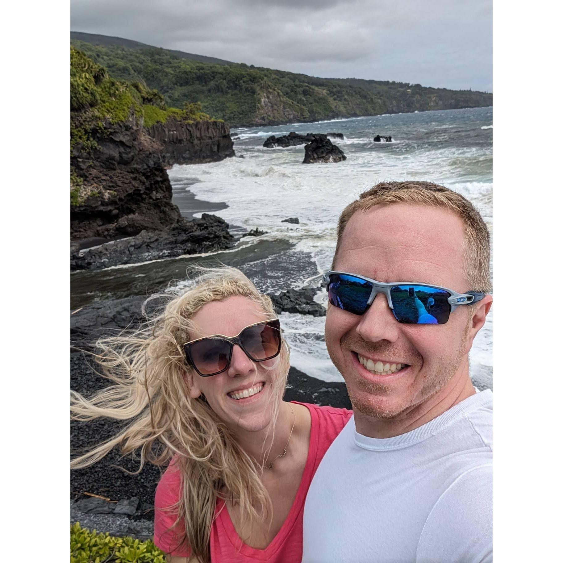 Wind blown Maui beach
