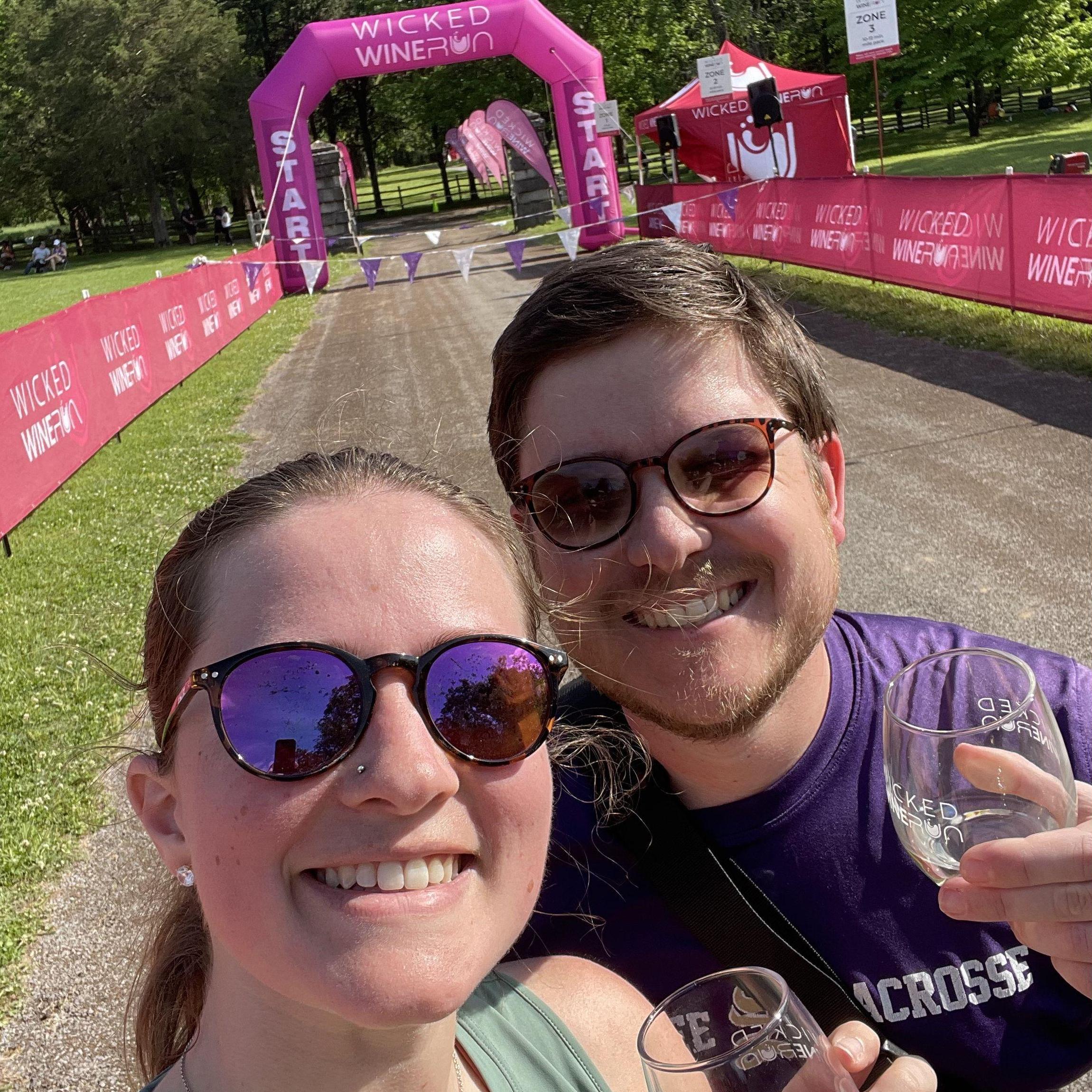 April 2024: Will's second attempt to get Nicole into running (this time using wine). We also celebrate Will passing his PhD candidacy exam and his sister's wedding.