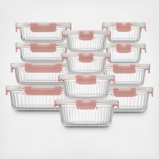 Fluted 24-Piece Food Storage Container Set with Lid