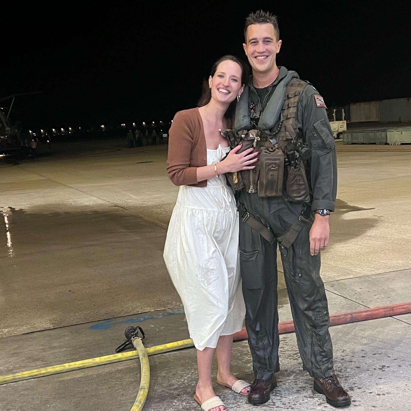 Dousing Michael after his "LFF" or Last Flight at the Fleet, signaling the end of his time at HM-15 flying the Sea Dragon.