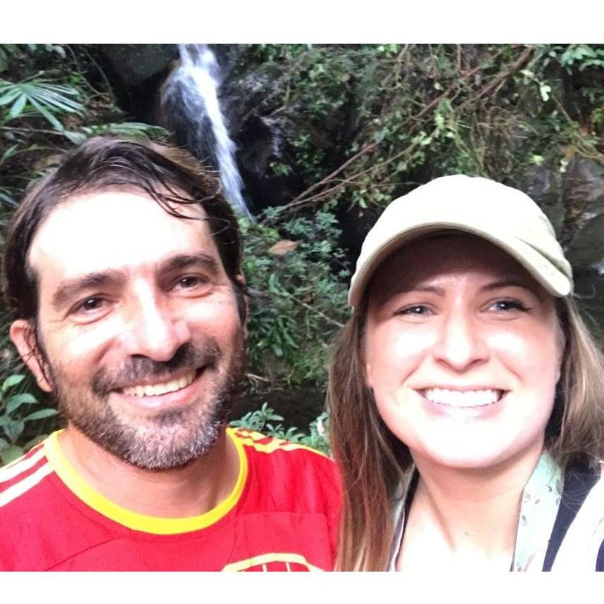 Rebecca and Dominic at Cockscomb Basin Forest Reserve during their trip to Hopkins