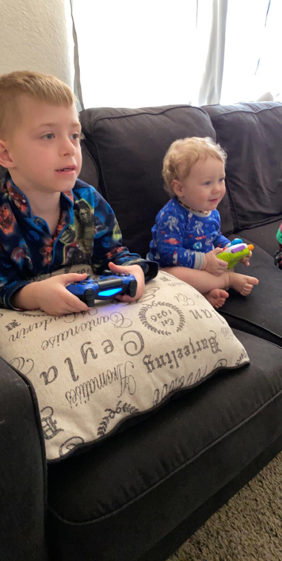 Brothers gaming together!
