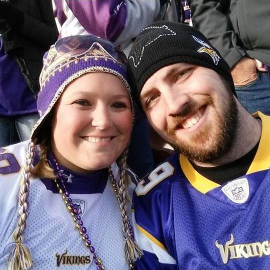 First Vikings Game - he didn't own anything Vikings!