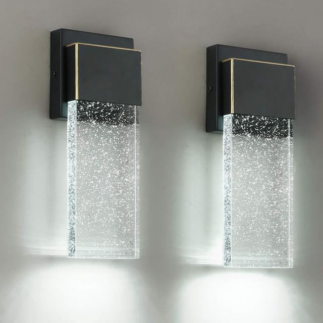 Outdoor Wall Sconce 2 Pack,Wall Light Fixture with Bubble Glass for Doorway Garden Hallway Patio Living Room,Oil Rubbed Bronze