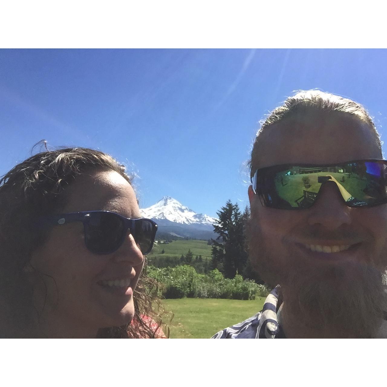 Harrison and Em at a wedding near Mt Hood.