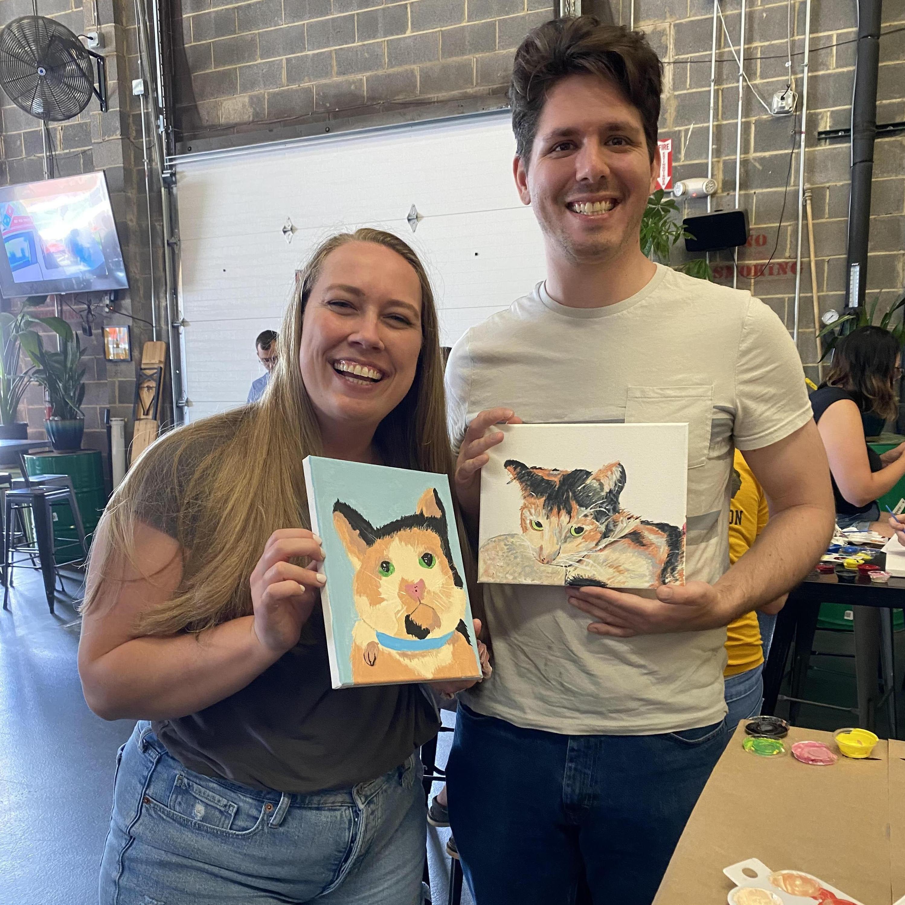 Craig planned to paint Caroline's cat, Sera, as a birthday present