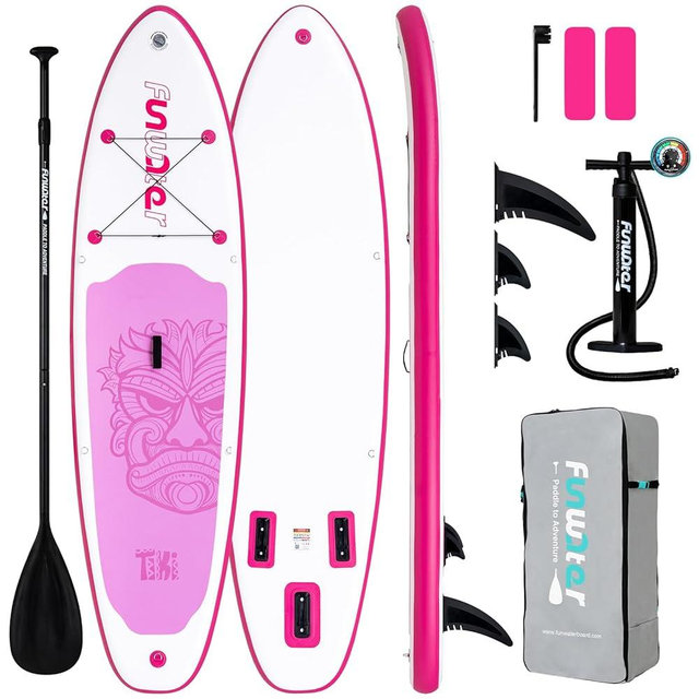 FunWater Inflatable Ultra-Light Stand Up Paddle Board for All Skill Levels with Premium SUP Paddleboard Accessories,Non-Slip Comfort Deck for Youth & Adults