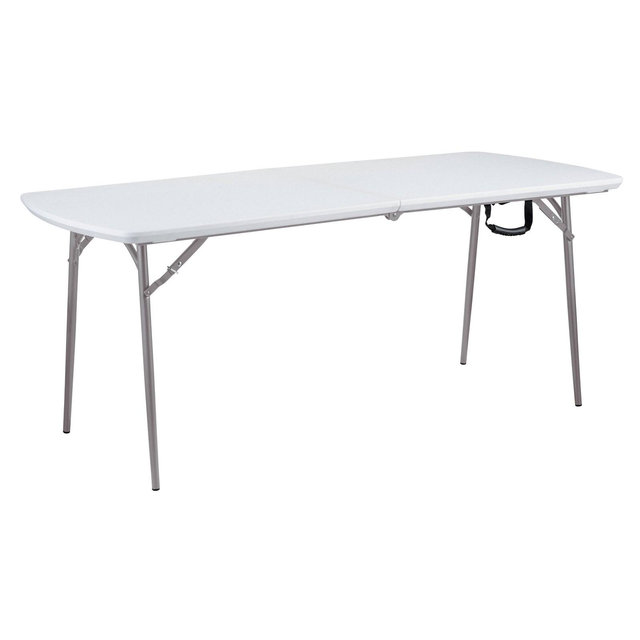 30" x 72" Heavy Duty Fold In Half Table Speckled Gray - Hampton Collection