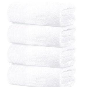 White Towels Pack of 4 Extra Large Bath Towels 30 x 60 Inches, 100% Cotton, Larger & Lighter Weight, Quicker to Dry, Super Soft and Absorbent, Perfect for Bathroom, White