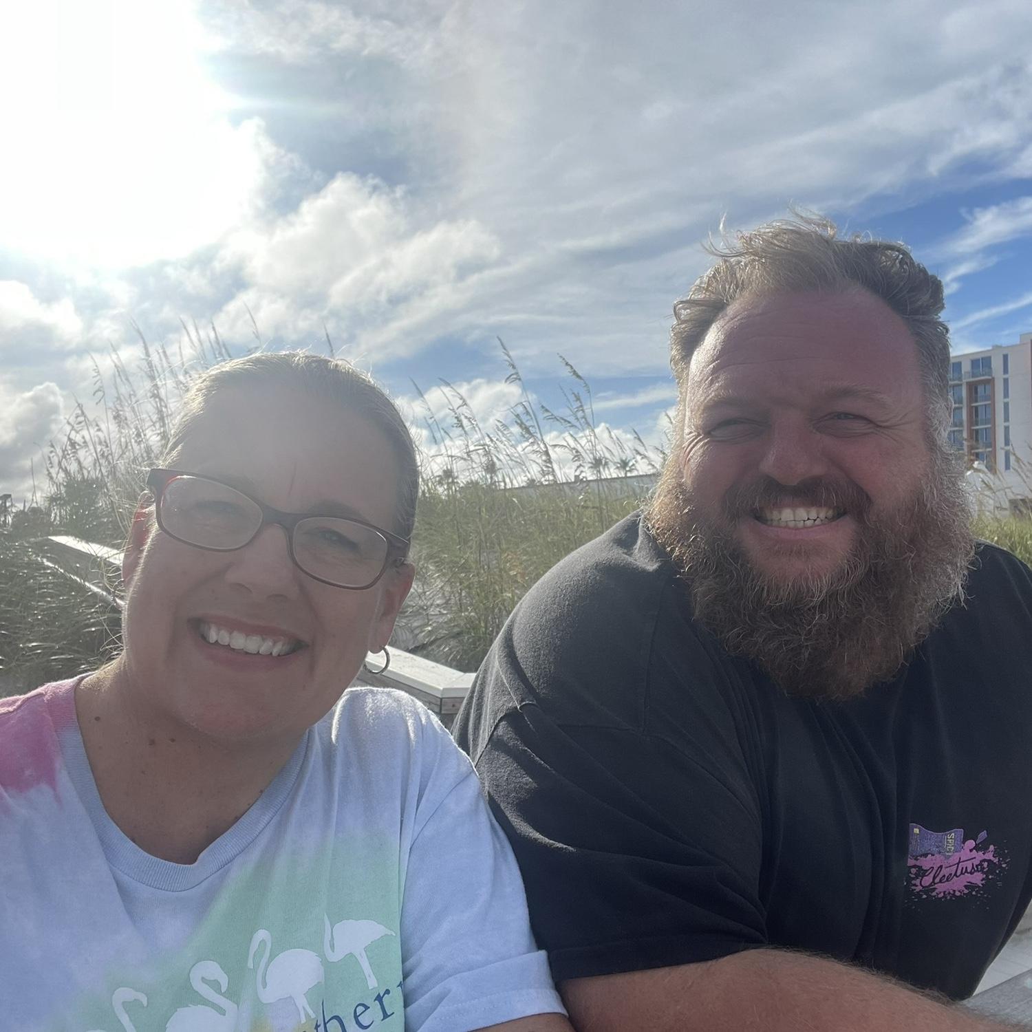 Beach trip while working.
