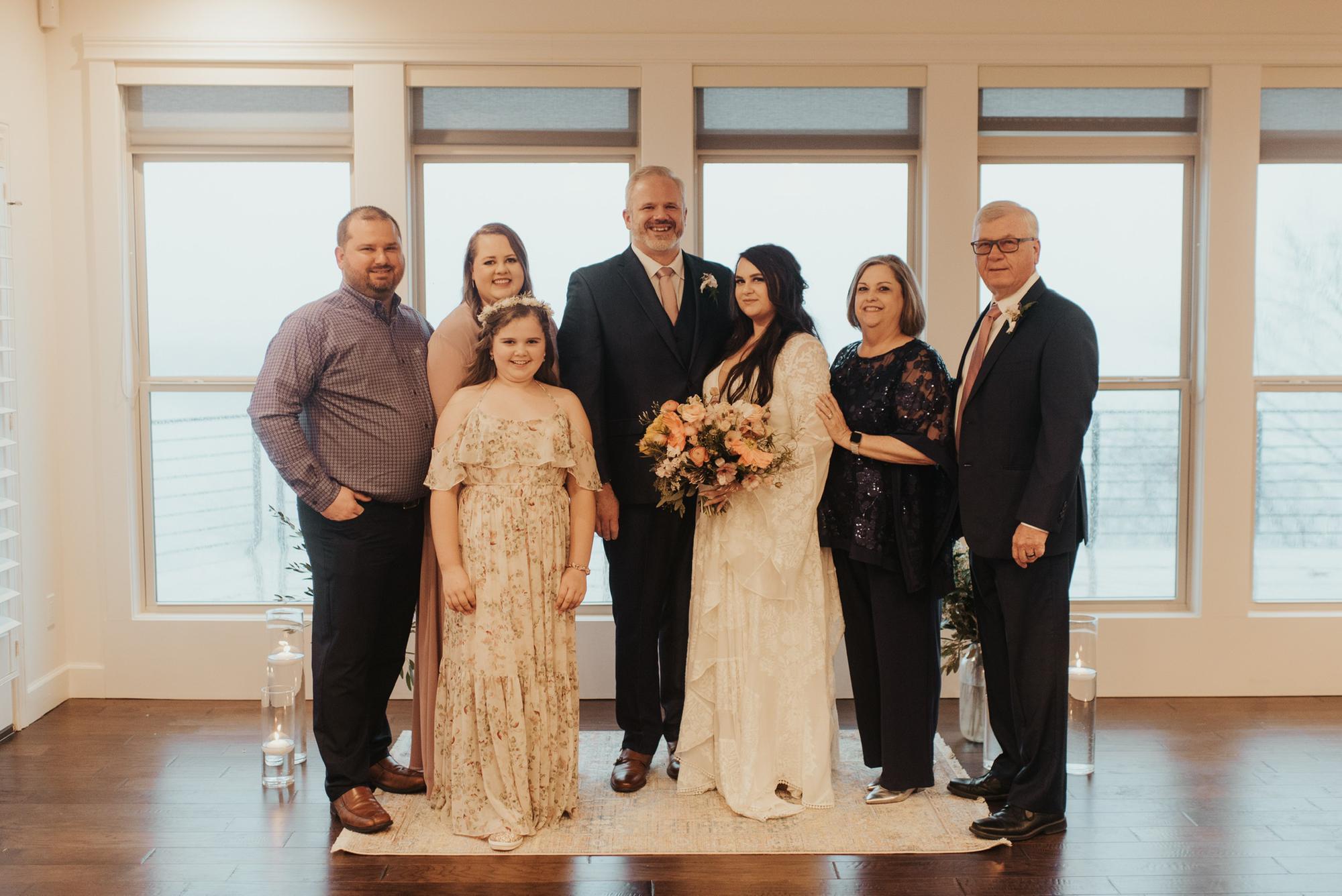 The bride’s family: Cale, Ashley, Tylee, Jana, and Wendell