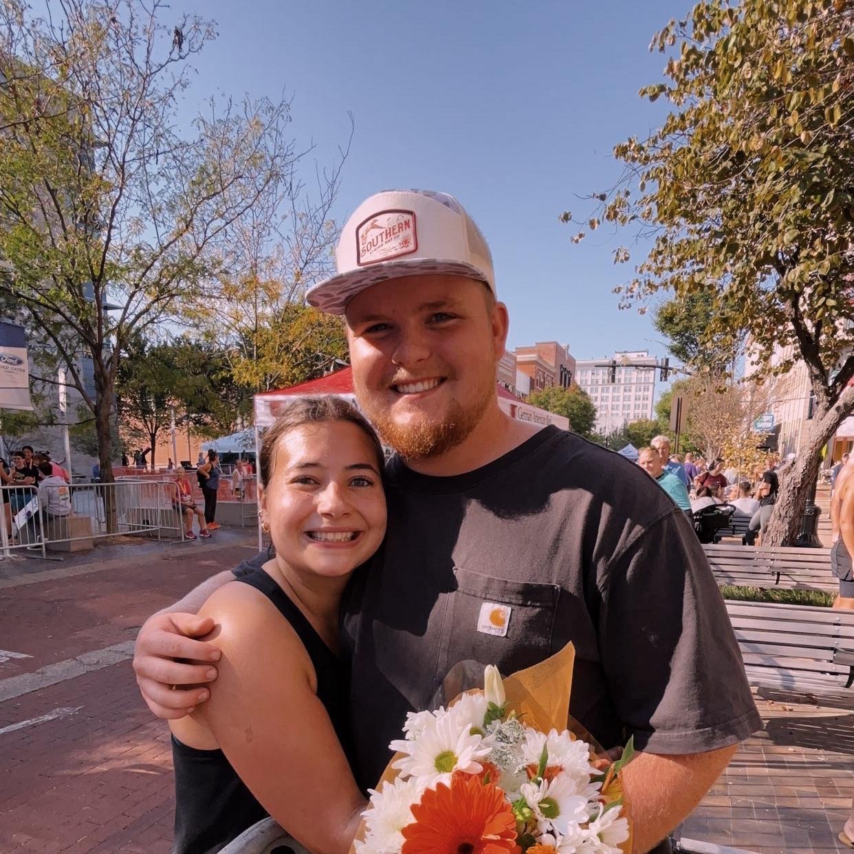 Jack came to support Teresa for her half marathon 🏃‍♀️