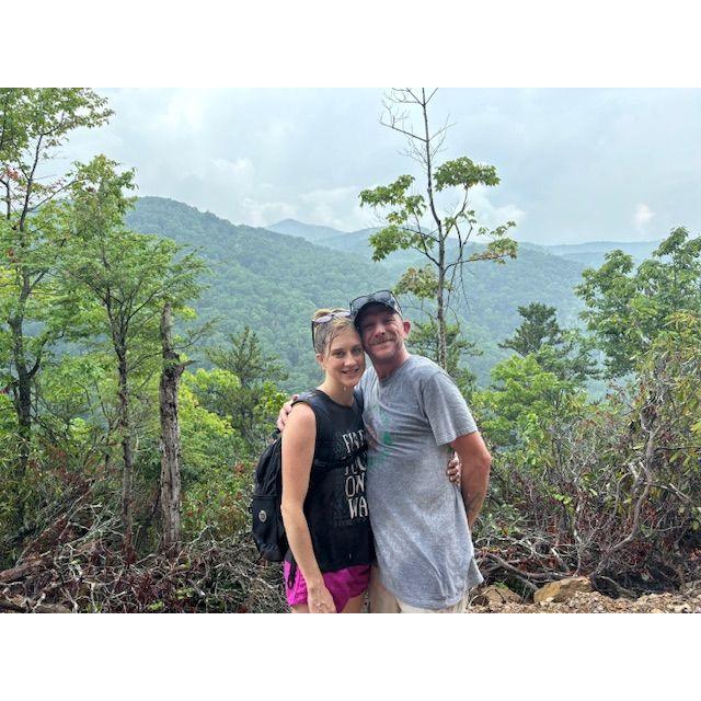 Hiking in Pisgah National Forest during our engagement weekend