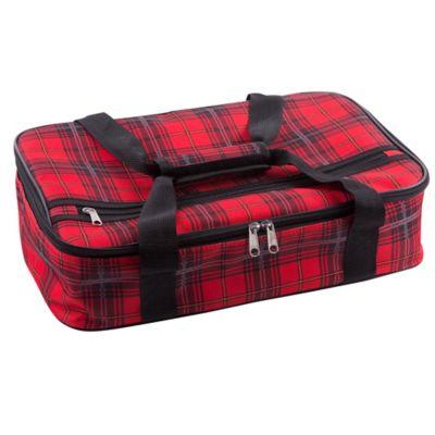 Home Essentials & Beyond Insulated Casserole Carrier in Red Plaid