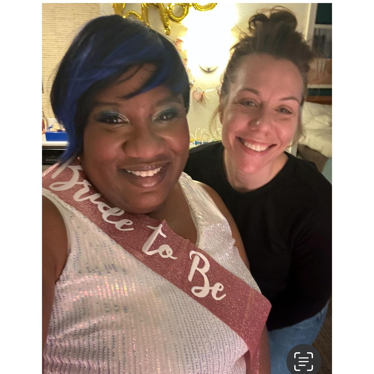 The bride and a bridesmaid