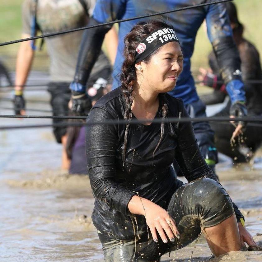 Sonya blowing mud bubbles