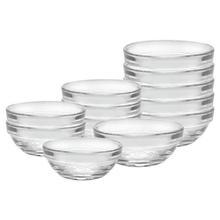 Lys Stackable Clear Bowls, Mixed 12-piece set