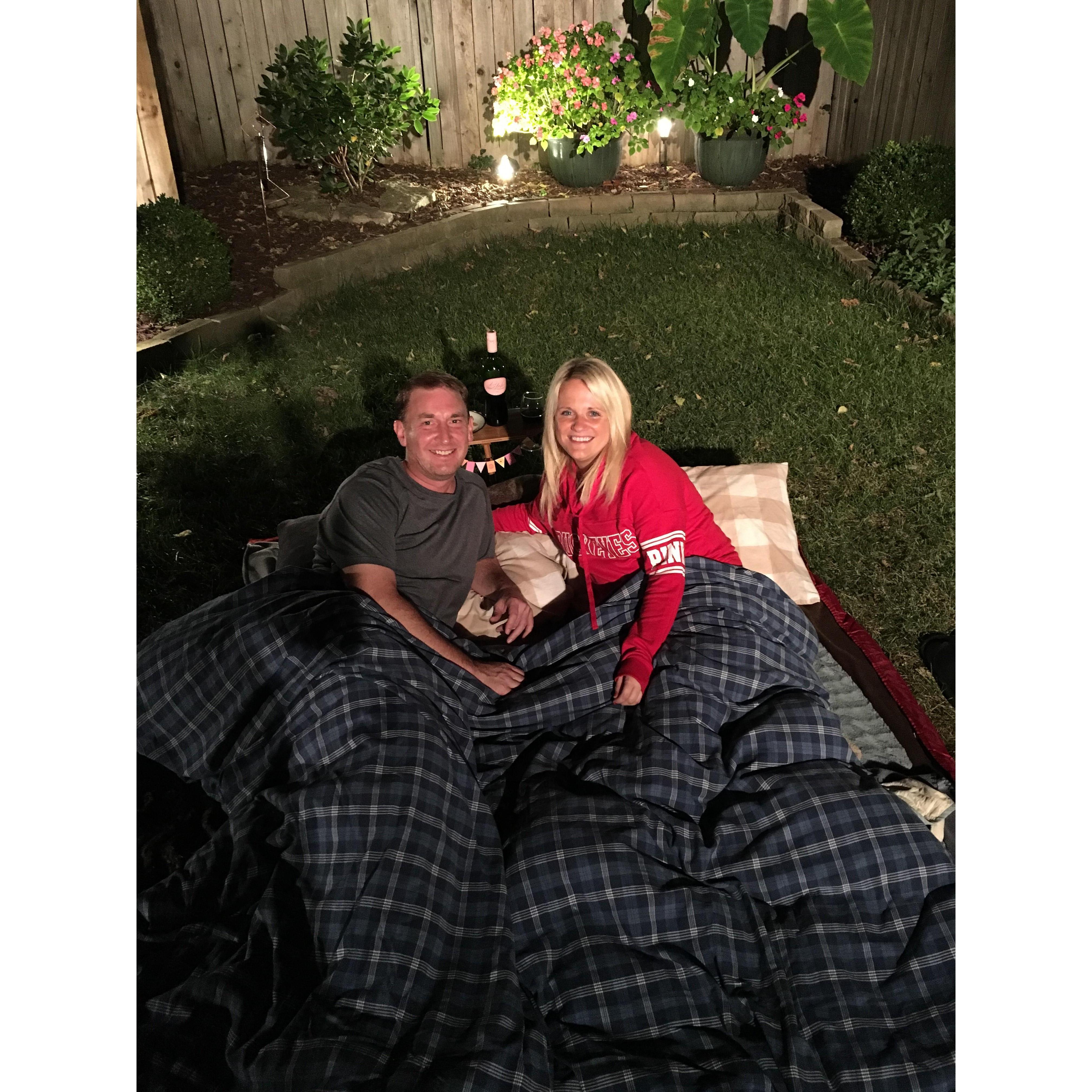 Sometimes, we camp in our backyard!