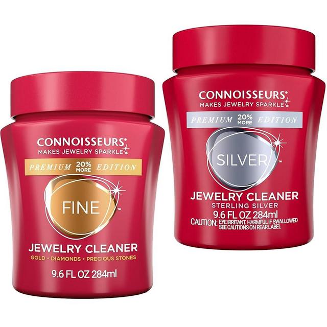 CONNOISSEURS Premium Edition Jewelry Cleaner, Value Size 9.6oz - Pick from Fine, Silver or Delicate Jewelry Cleaner