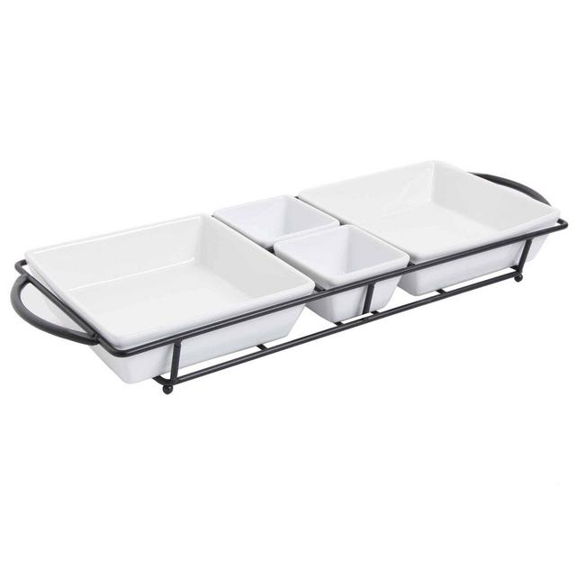 S/4 Square Serving with Metal Rack