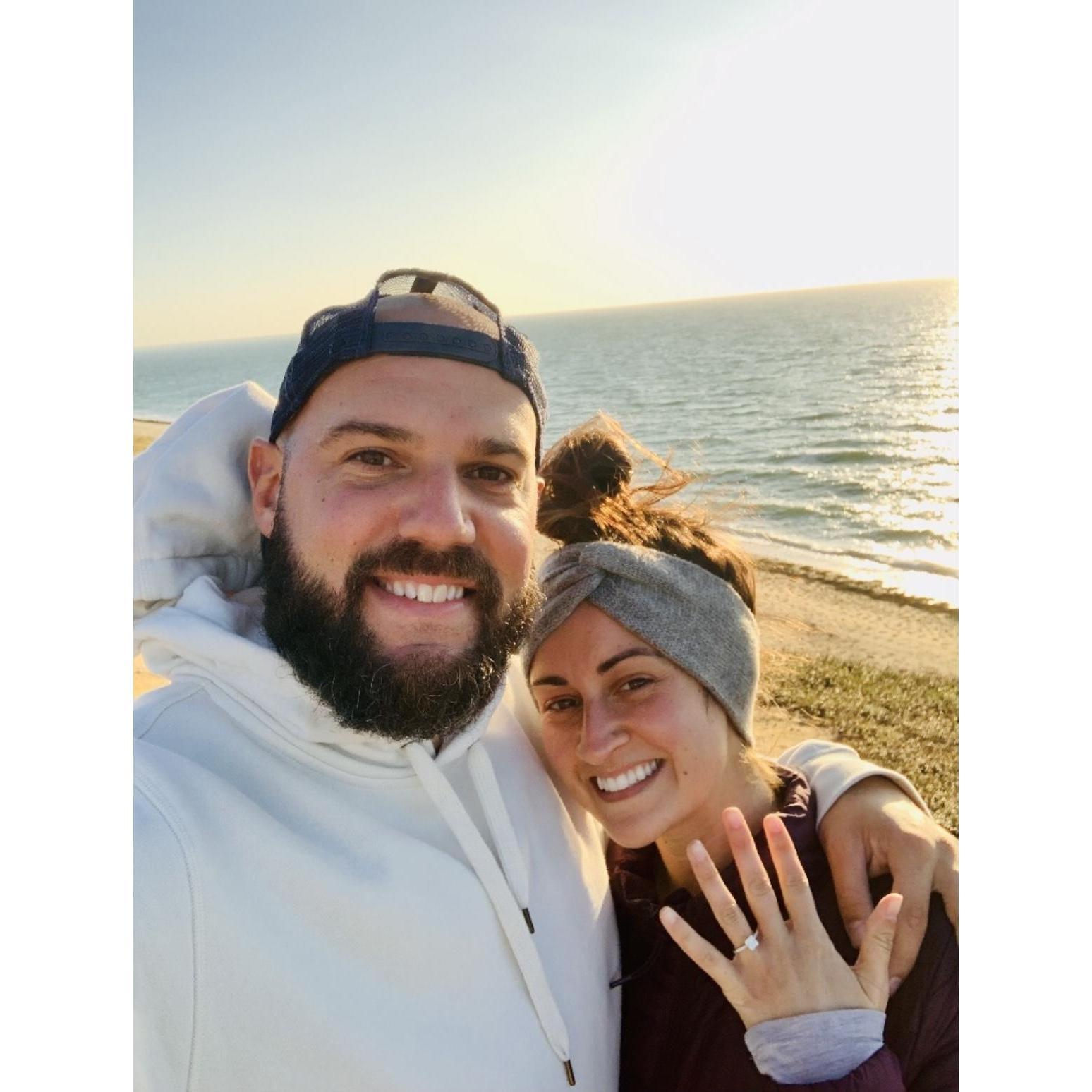 Engaged at Great island trail in Wellfleet MA