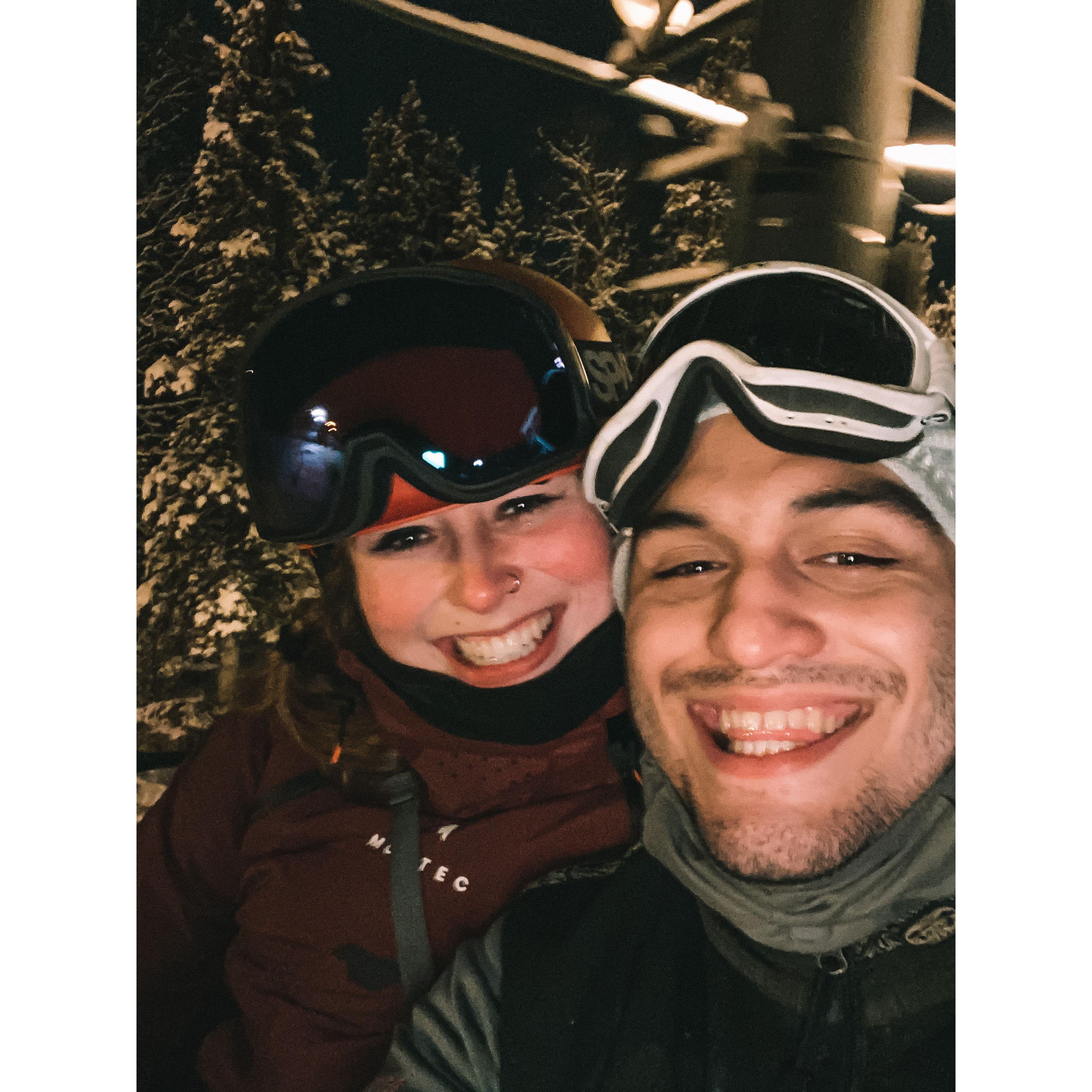 Said "I love you" to each other for the first time on the chairlift at Hilltop