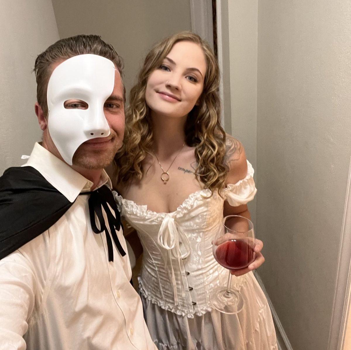 Halloween 2023, Dressed as Phantom of the Opera and Christine