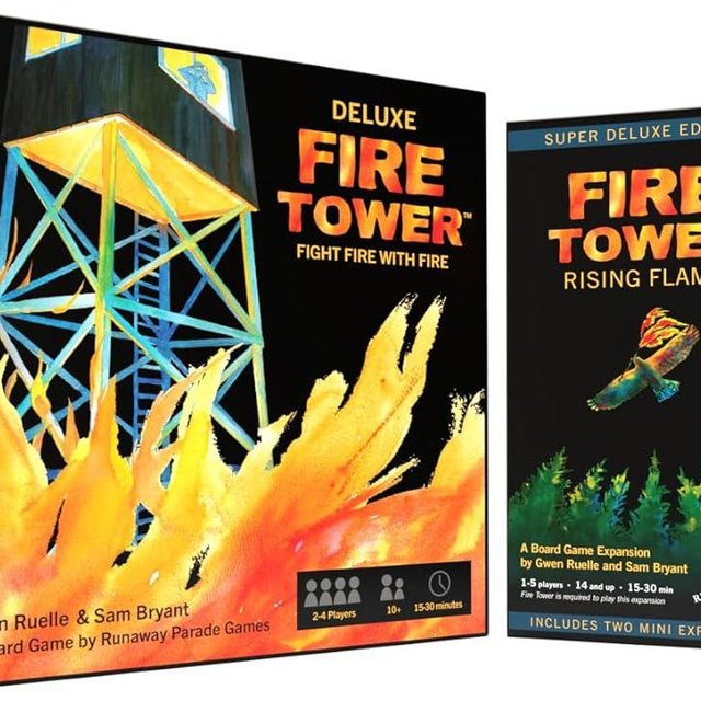 Fire Tower Board Game + Super Deluxe Rising Flames Expansion Bundle (Includes Two Mini expansions!) - Fight fire with fire in Fast paced and Competitive Game | Easy to Learn | 15-30 min