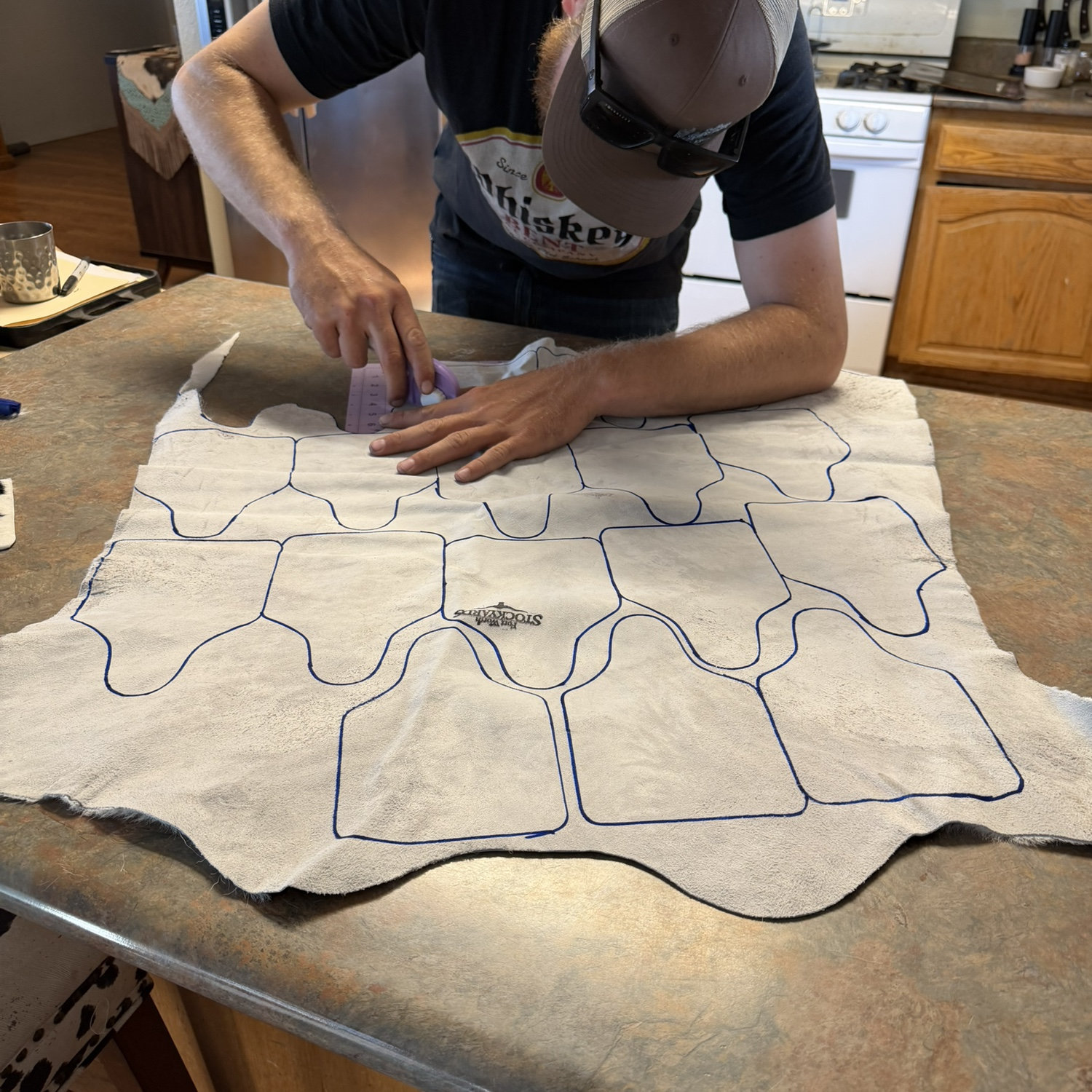 Cutting cowhides