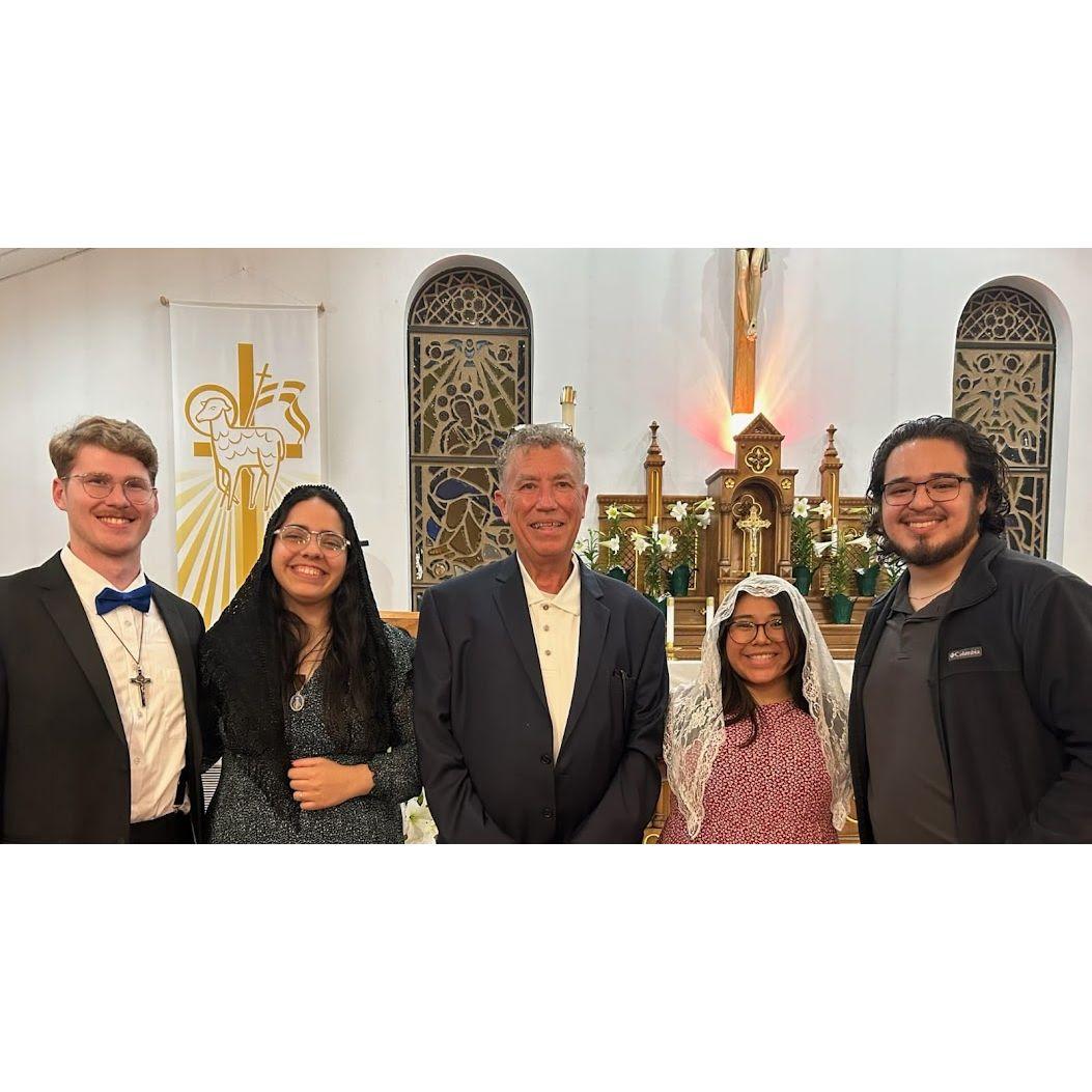 Easter Vigil with Frank, Rosie, and Josh (the night before we became official)