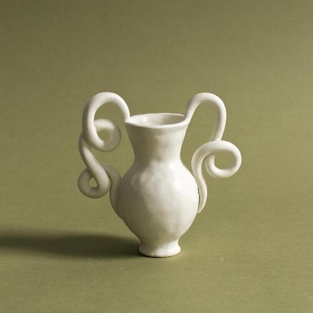 Ophidian Bud Vase ~ Matte white