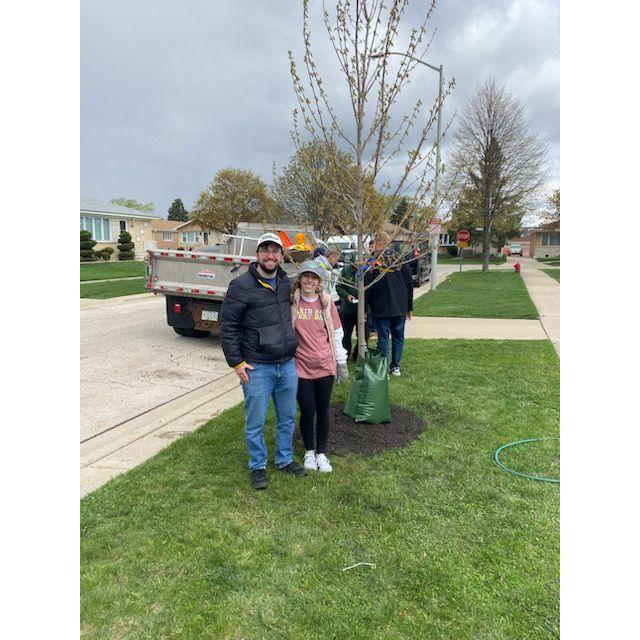 Planting trees on Earth Day