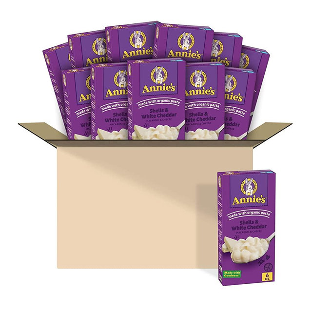 Annie's Shells and White Cheddar Macaroni and Cheese, 6 oz (Pack of 12)