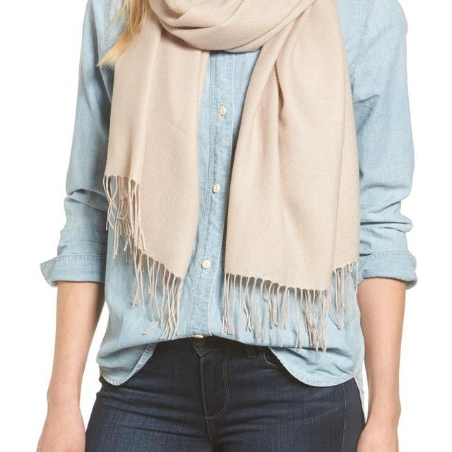 Grey Medium Heather Scarf (Wool & Cashmere)