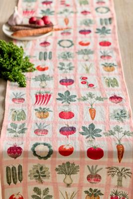 Veggie Grid Linen Runner