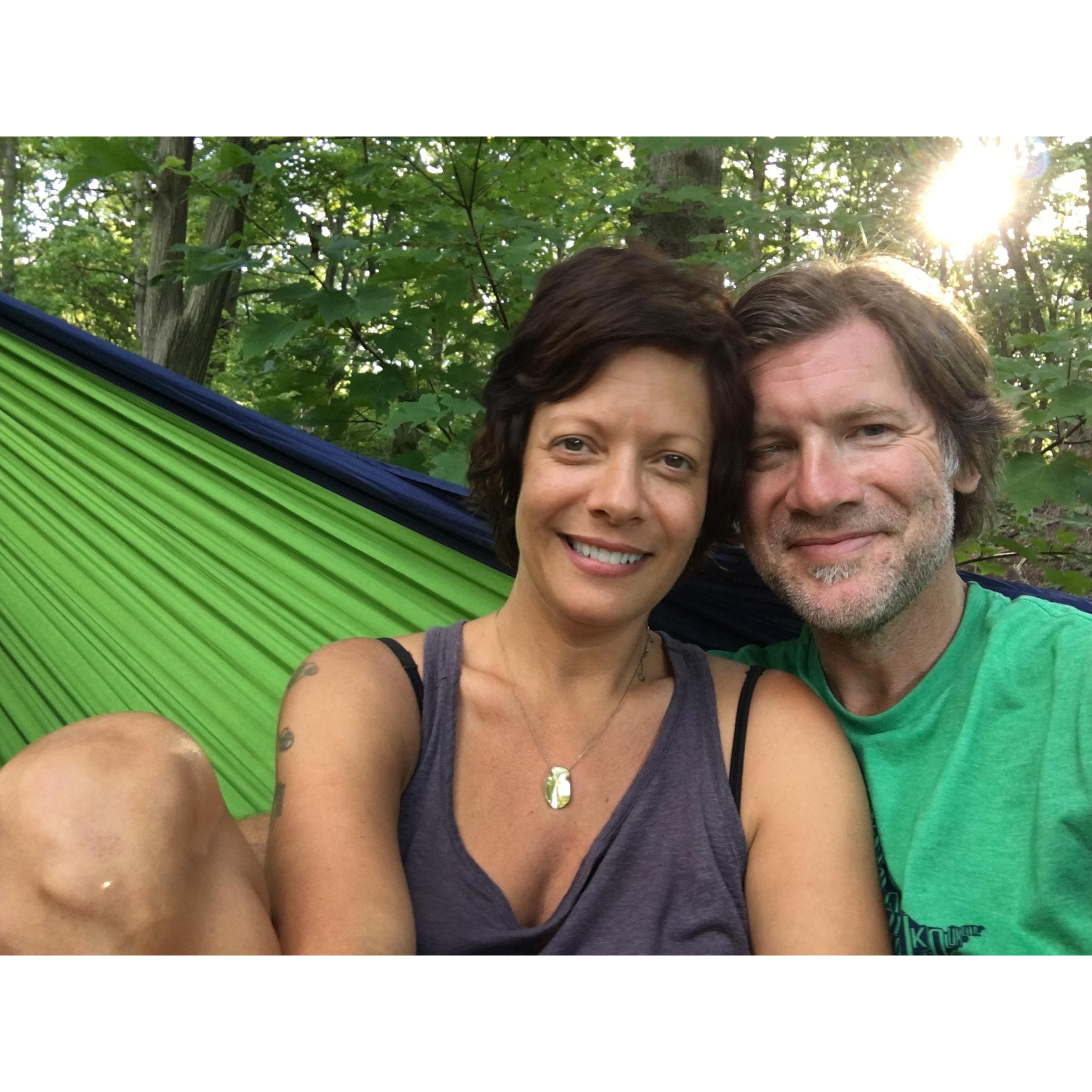 Hanging out in our hammock in the hills of Manhattan ... who says the City doesn't have it all?