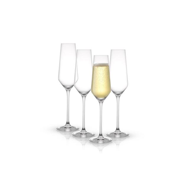 JoyJolt Layla Crystal Champagne Flute Glasses - Set of 4 Champagne Glasses – 6.7 oz