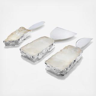 Kiva Crystal 3-Piece Cheese Set