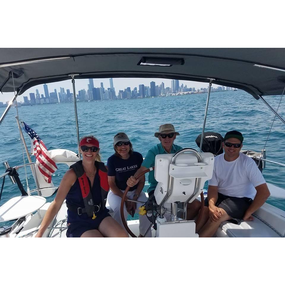 Sailing with the Nixon's! Thanks Kate and Mat for the helm!