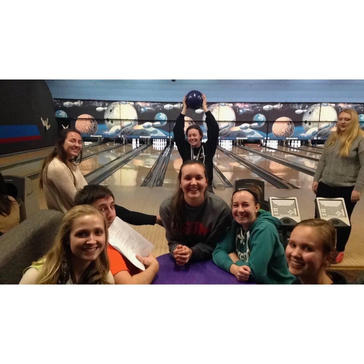 The Honors LLC had a bowling night! This is the first known picture with both of us.