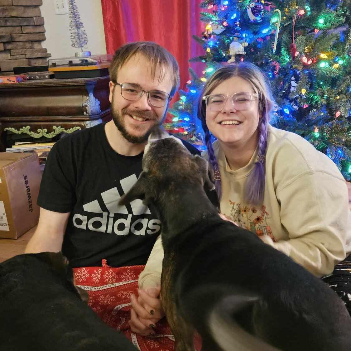 Christmas 2024 with Veronica's family and dogs