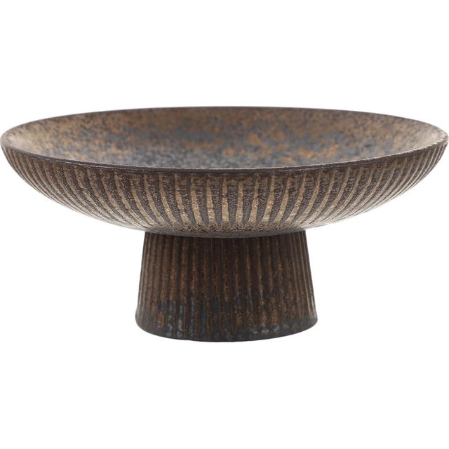 DEARMAMY Decorative Fruit Tray Round Decorate Baskets Footed Fruit Tray Fruit Footed Bowl Dessert Trays for Dessert Table Snacks Tray Porcelain Small Fruit Bowl Pastry