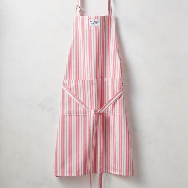 Williams Sonoma Classic Stripe Logo Apron, Geranium Pink