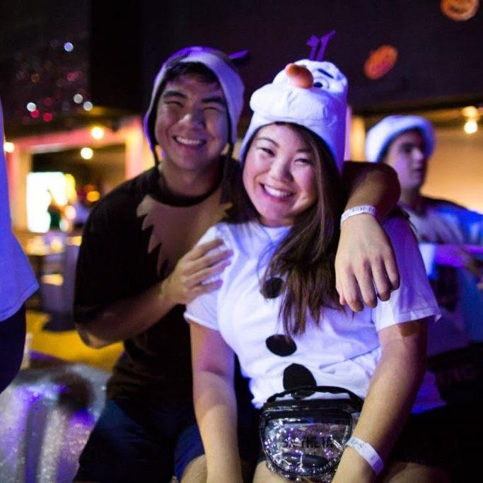Had our fair share of fun costume dress ups in college! Olaf & Sven - Kristi's favorite movie is Frozen.