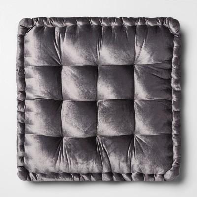 Velvet Oversize Square Floor Cushion Gray - Opalhouse™