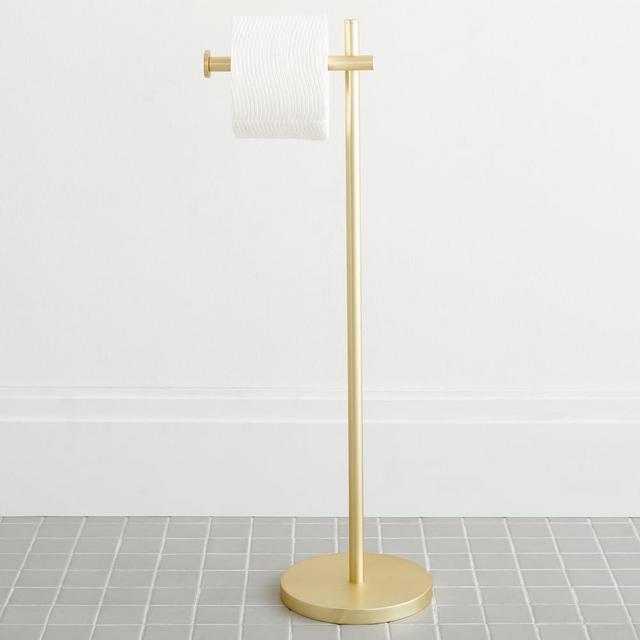 Modern Overhang Freestanding Toilet Paper Holder Antique Brass