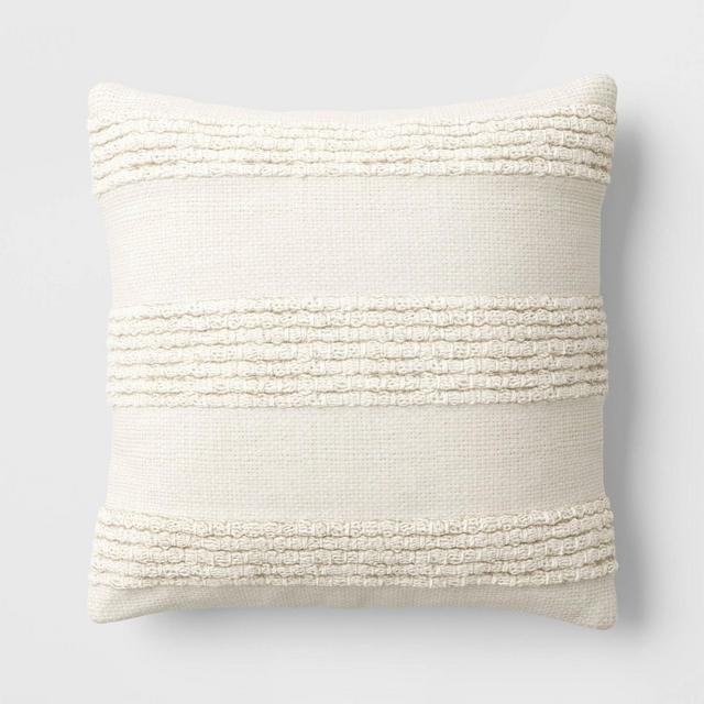 Textural Woven Square Throw Pillow Beige - Threshold™