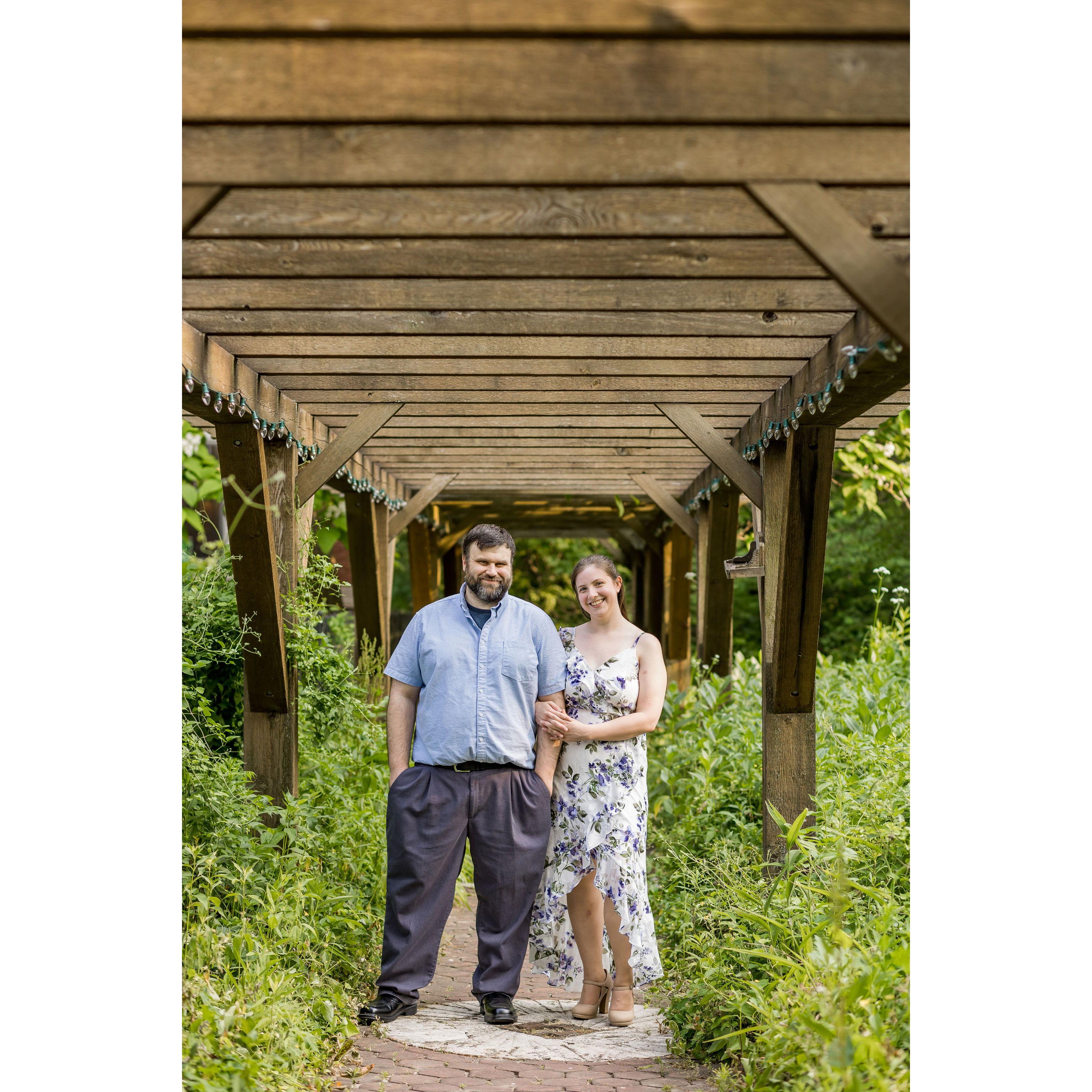 We did an Engagement photo shoot through Minnetrista's paths and gardens in June of 2023.