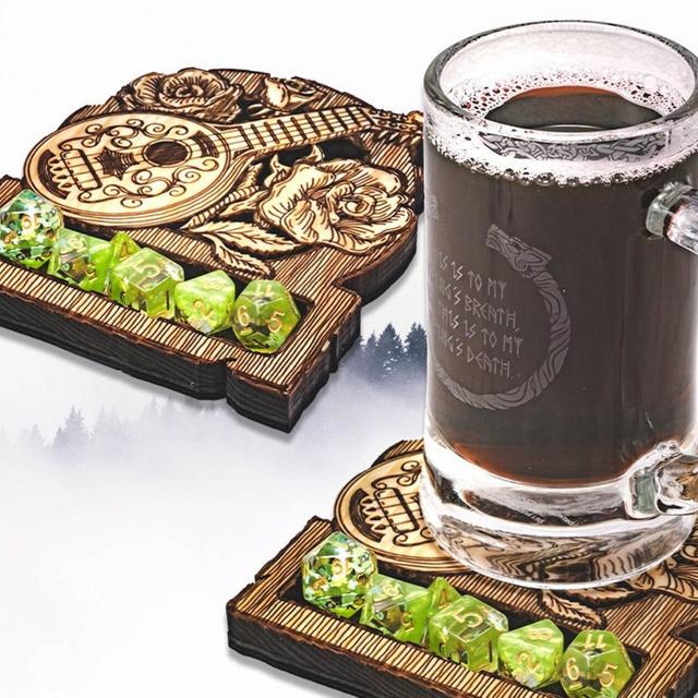 DnD Class Dice Holder Coaster | Wooden Monster Holders | DnD Gift | RPG Tabletop Present Idea | DM Gift | DnD Birthday Father's Day Gift