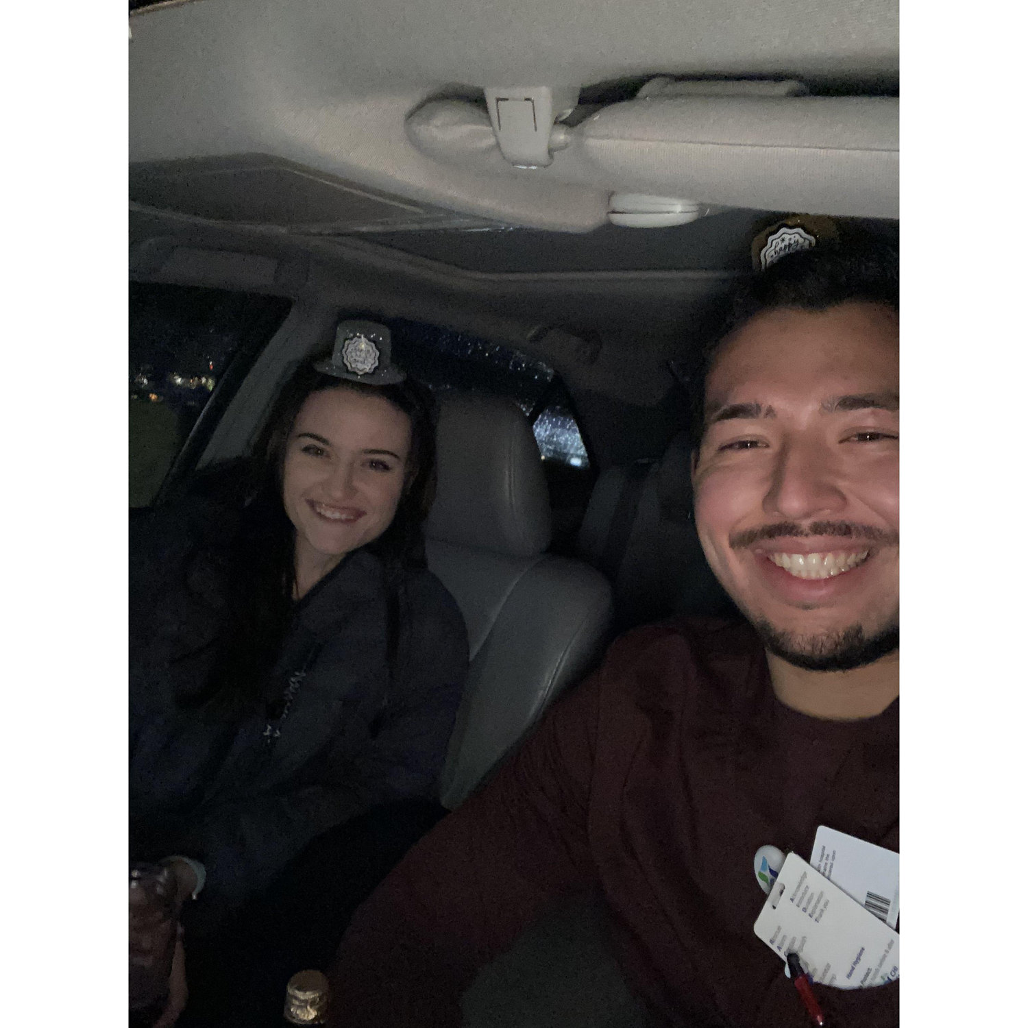 Working night shift didn't stop us from watching the New Year's fireworks from the top of the hospital parking garage